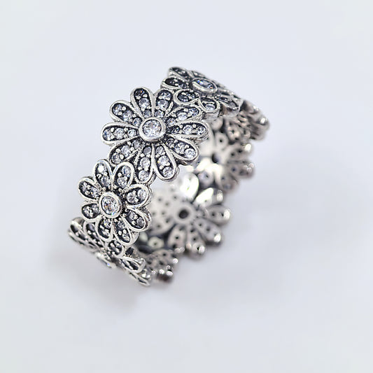 Genuine Pandora Sparkling Daisy Flower Crown Ring – 925 Sterling Silver