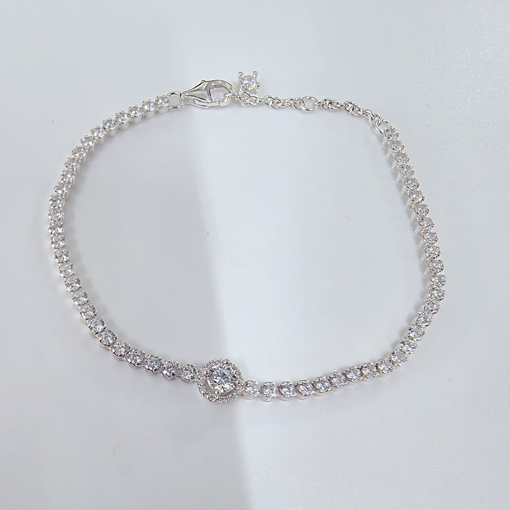 Authentic Pandora Sparkling Halo Tennis Bracelet – 925 Sterling Silver