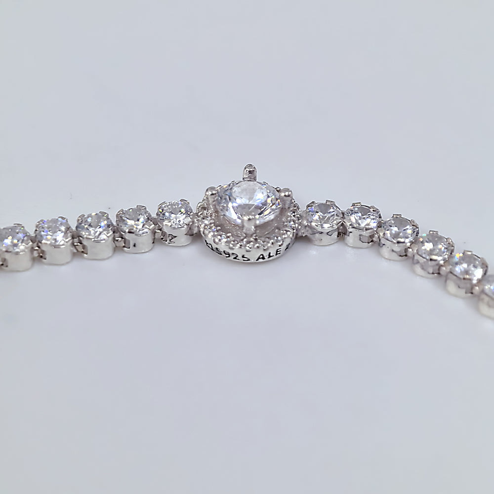 Authentic Pandora Sparkling Halo Tennis Bracelet – 925 Sterling Silver