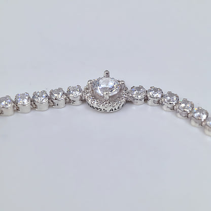 Authentic Pandora Sparkling Halo Tennis Bracelet – 925 Sterling Silver