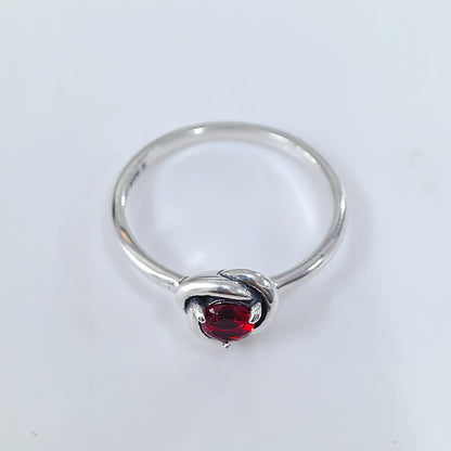 Pandora January Birthstone Eternity Circle Ring – Garnet Red | 925 Sterling Silver