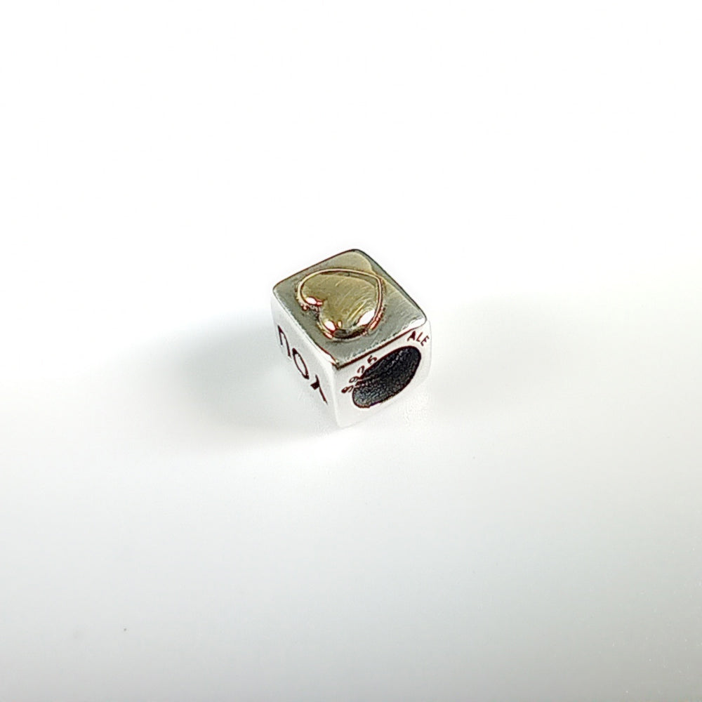 Genuine Pandora I Love You Silver & Gold Charm