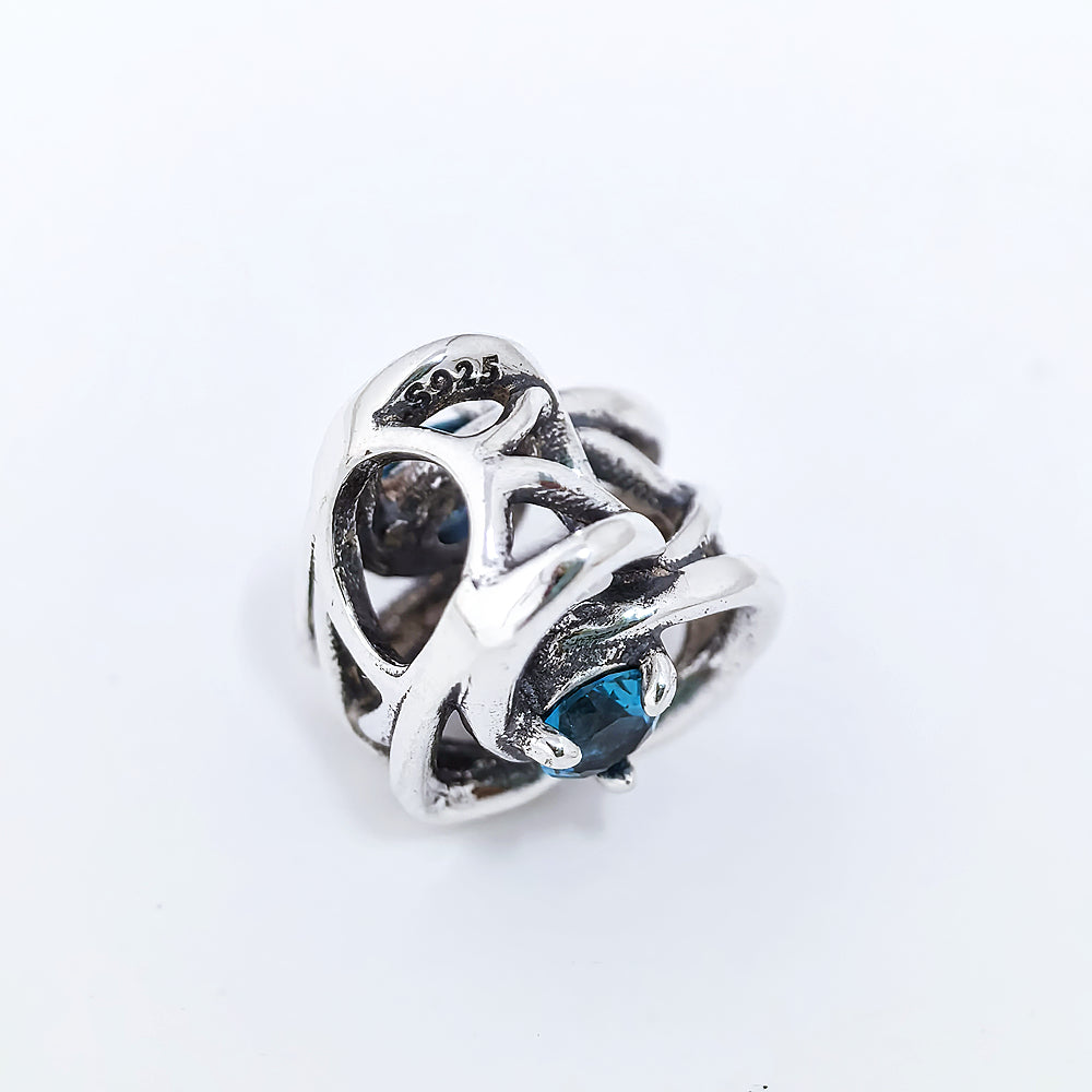 Pandora Entwined Hearts & Stones Charm | S925 ALE Silver | Symbol of Eternal Love
