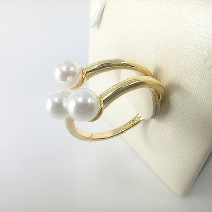 Authentic Pandora Open Ring with Treated Freshwater Cultured Pearl