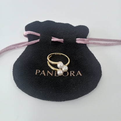 Authentic Pandora Open Ring with Treated Freshwater Cultured Pearl