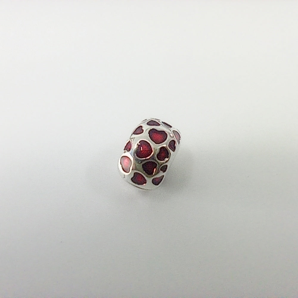 Authentic Pandora Sterling Silver Hearts Round Clip Charm