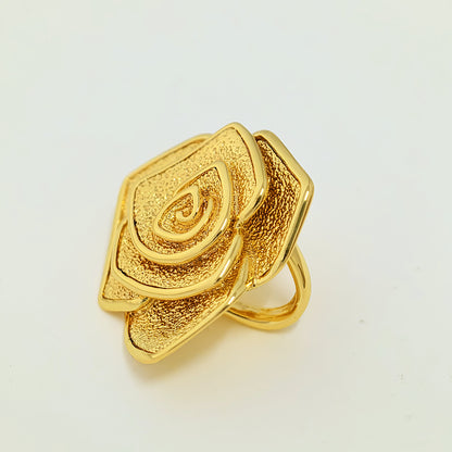 Pandora Gold Rose in Bloom Oversized Charm  | Genuine ALE S925