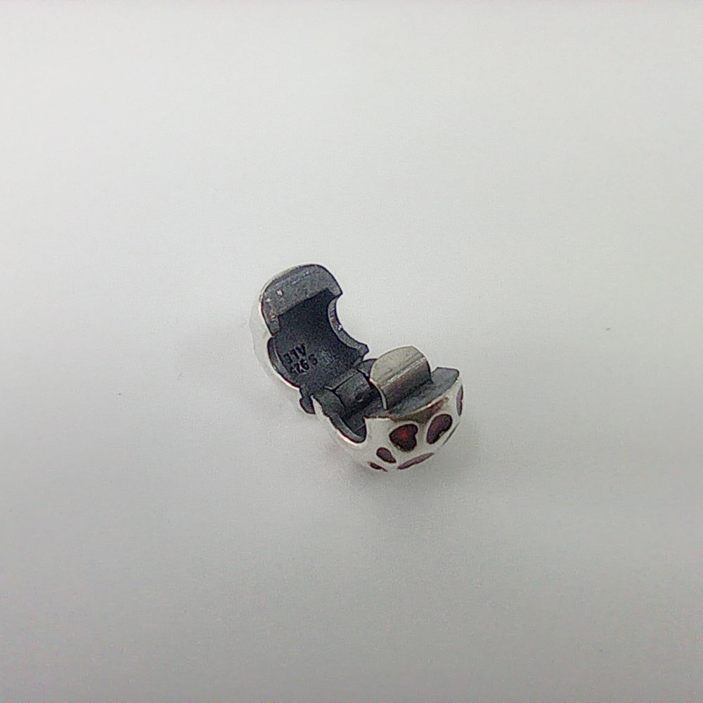 Authentic Pandora Sterling Silver Hearts Round Clip Charm