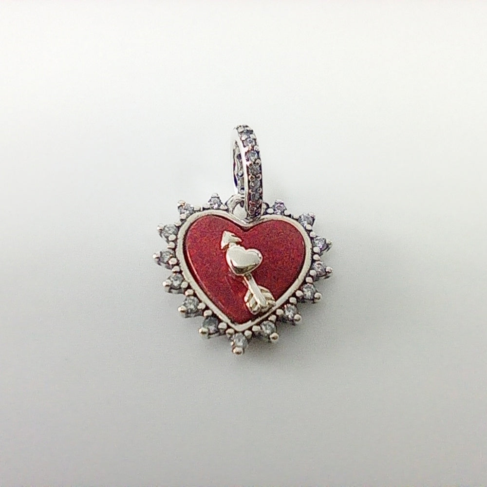 Authentic Pandora Spinnable Arrow & Heart Dangle Charm – Sterling Silver