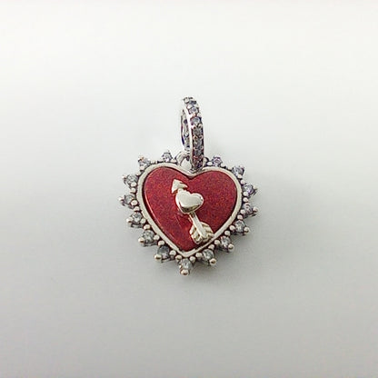Authentic Pandora Spinnable Arrow & Heart Dangle Charm – Sterling Silver