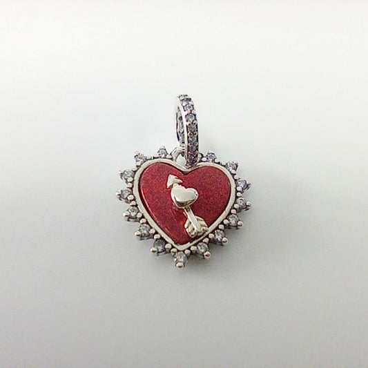 Authentic Pandora Spinnable Arrow & Heart Dangle Charm – Sterling Silver
