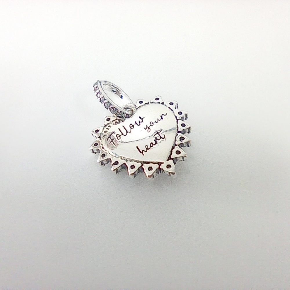 Authentic Pandora Spinnable Arrow & Heart Dangle Charm – Sterling Silver