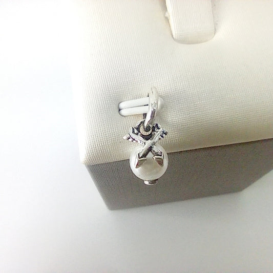 Authentic Pandora ME Mini Dangle Charm – Pearl & Arrows (Sterling Silver)