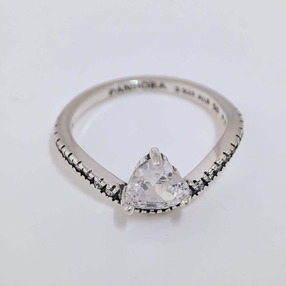 Pandora Wavy Pavé Heart Ring | Sterling Silver S925 ALE