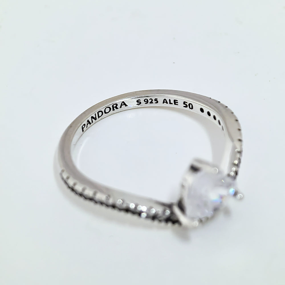 Pandora Wavy Pavé Heart Ring | Sterling Silver S925 ALE