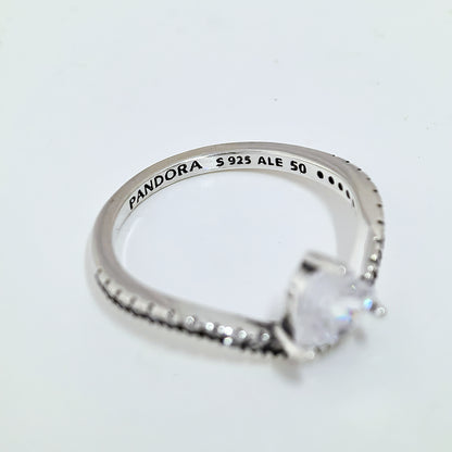 Pandora Wavy Pavé Heart Ring | Sterling Silver S925 ALE