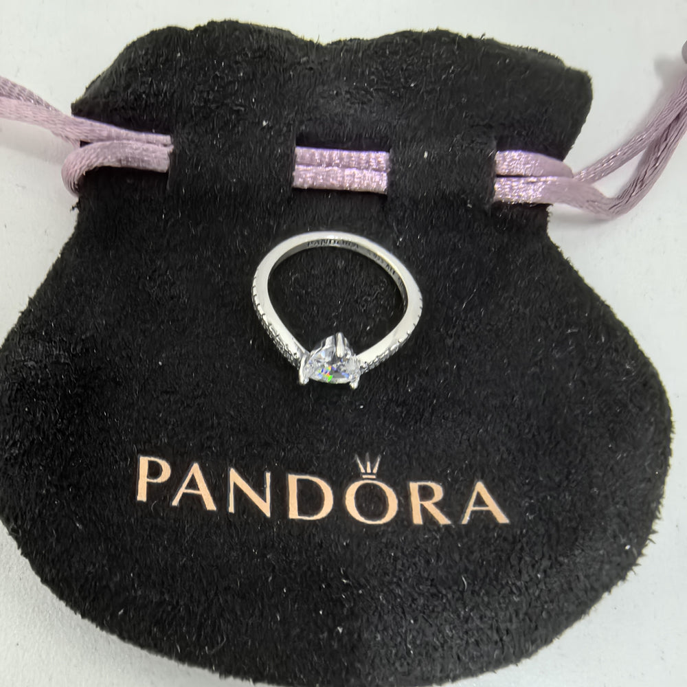 Pandora Wavy Pavé Heart Ring | Sterling Silver S925 ALE