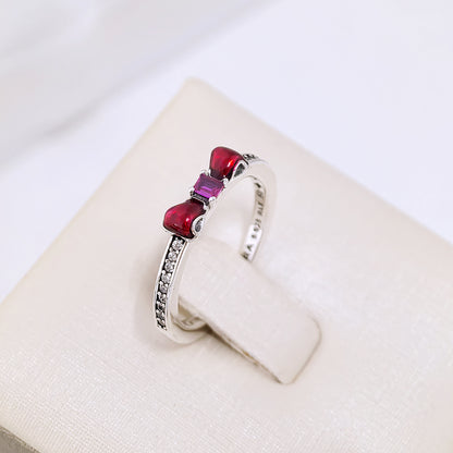 925 Silver Flower, Bow & Crown Ring Women’s Wedding Jewelry