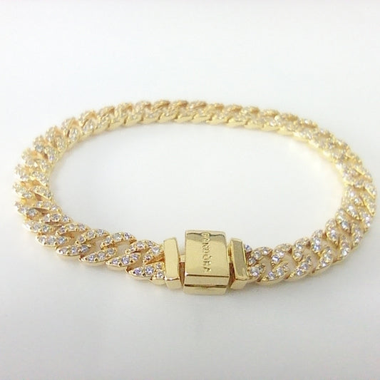 Authentic Pandora Timeless Pavé Cuban Chain Bracelet – 925 ALE Gold-Plated