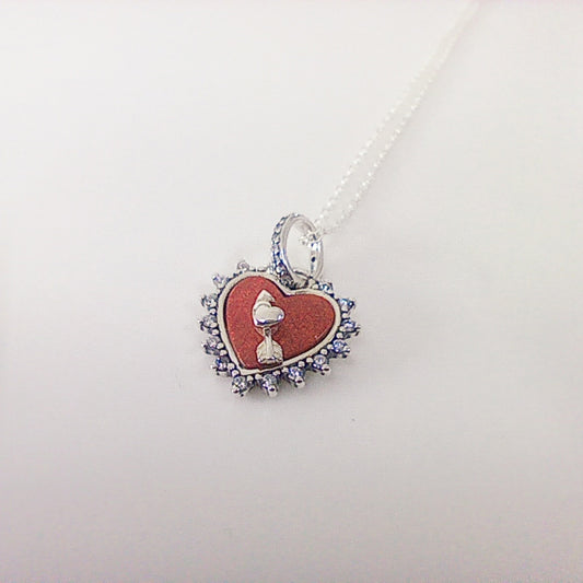 Authentic Pandora Red Heart Pendant Necklace Gift Set – Sterling Silver, 45cm