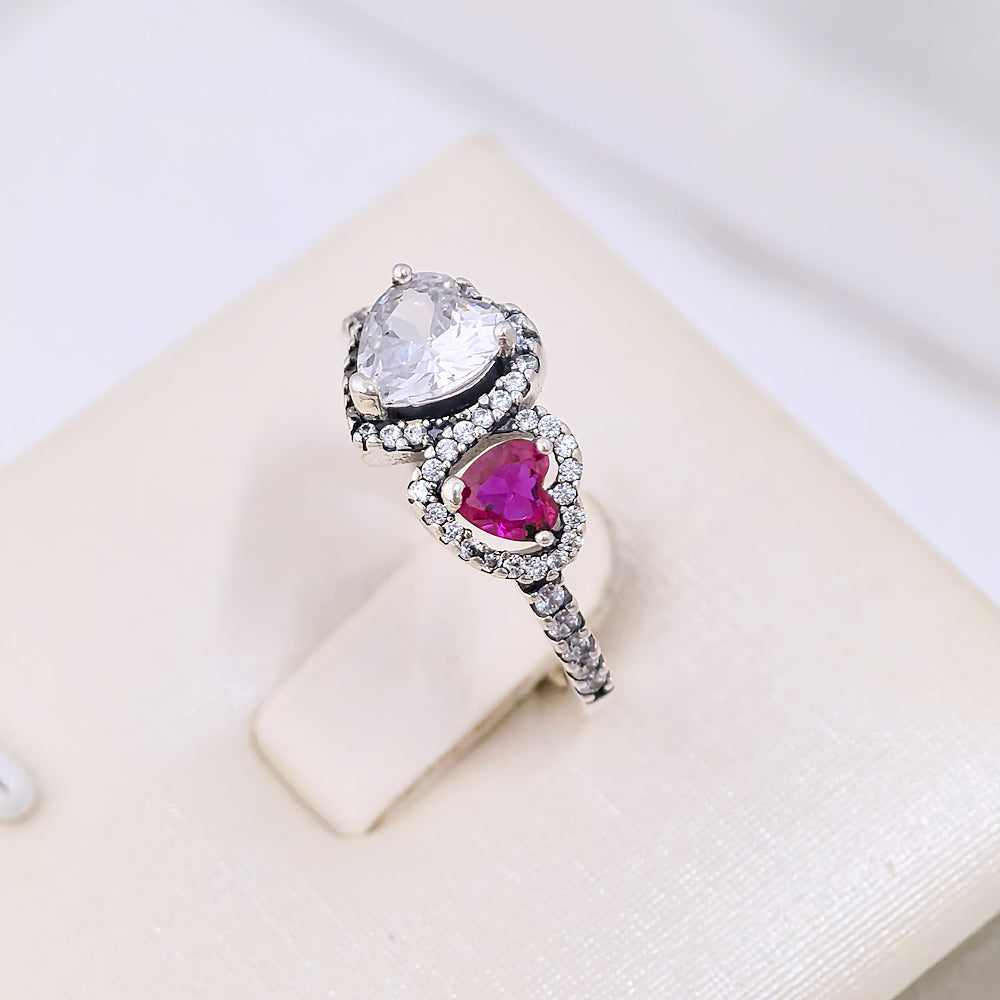 Pandora Silver Halo Hearts Ring | S925 ALE