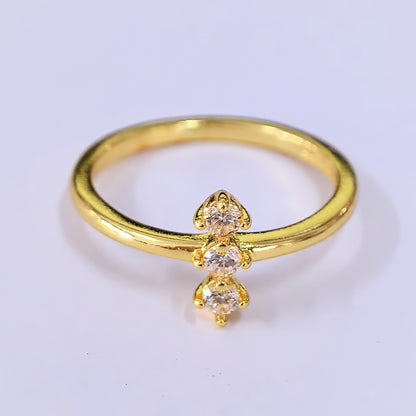 Pandora Era Gold Zircon Trio Ring | 14k Gold-Plated
