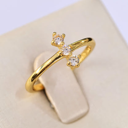 Pandora Era Gold Zircon Trio Ring | 14k Gold-Plated