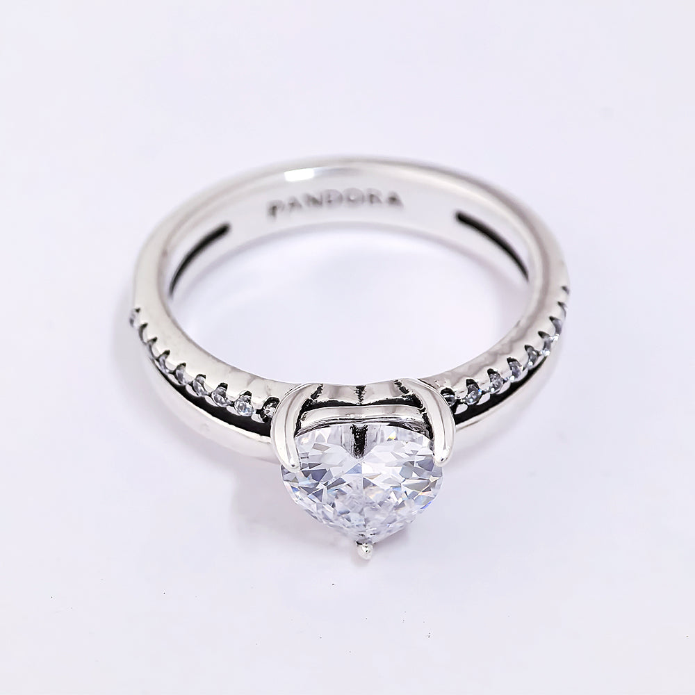 Pandora Double Band Heart Ring | Sterling Silver S925 ALE