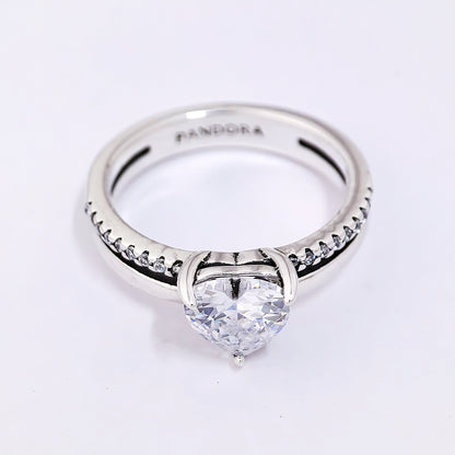 Pandora Double Band Heart Ring | Sterling Silver S925 ALE