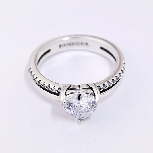 Pandora Double Band Heart Ring | Sterling Silver S925 ALE