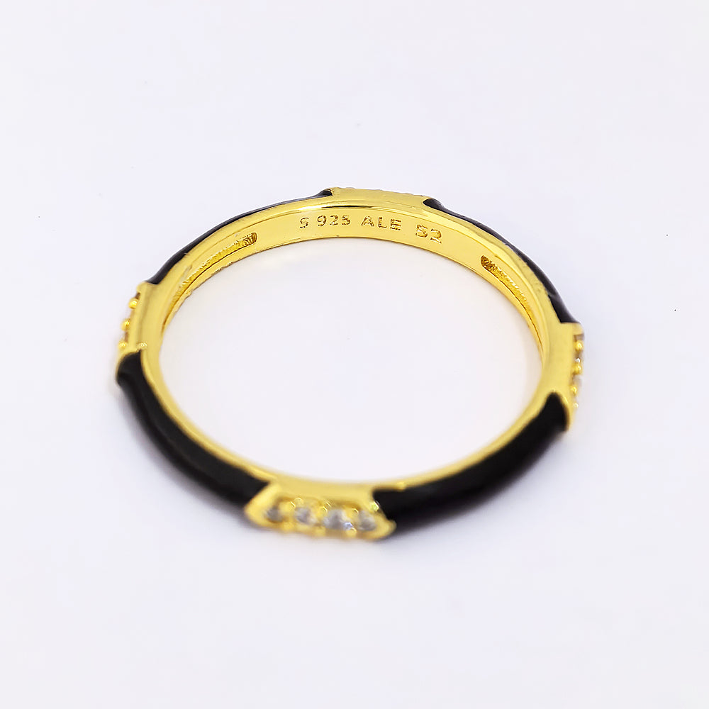Pandora ME Black Enamel & Stones Ring | Sterling Silver S925 ALE