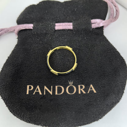 Pandora ME Black Enamel & Stones Ring | Sterling Silver S925 ALE