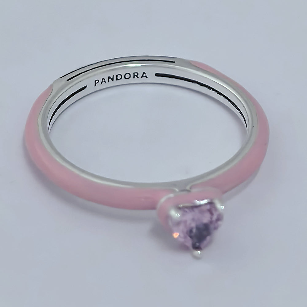Pandora Pink Chakra Heart Ring | Sterling Silver S925 ALE
