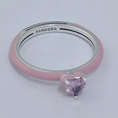 Pandora Pink Chakra Heart Ring | Sterling Silver S925 ALE