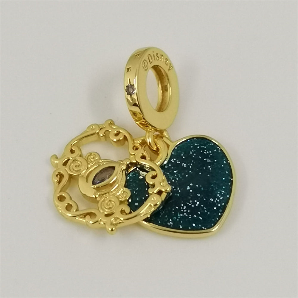 Princess Crystal Ball Charm Beads 925 Silver Fit Original Bracelet Women