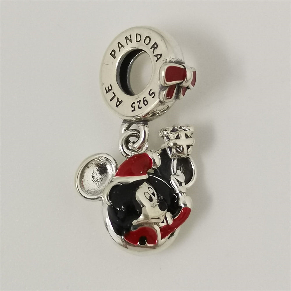 Mouse Charm Beads Sterling Silver Fit Bracelet Necklace DIY Gift