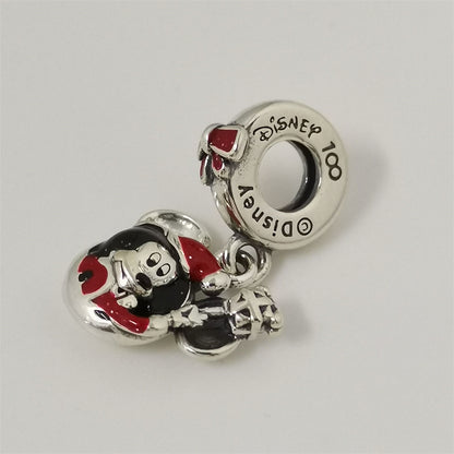 Mouse Charm Beads Sterling Silver Fit Bracelet Necklace DIY Gift