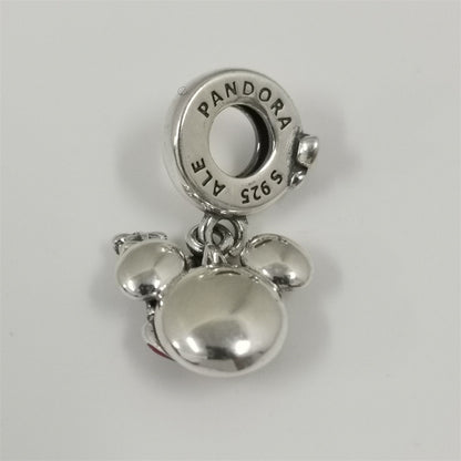 Mouse Charm Beads Sterling Silver Fit Bracelet Necklace DIY Gift