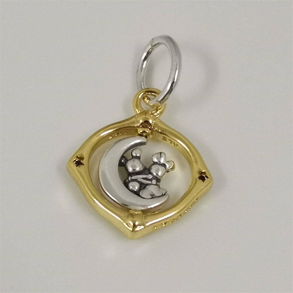 New 925 Silver Blue Alien Pendant Beads Fit DIY Bracelet Jewelry