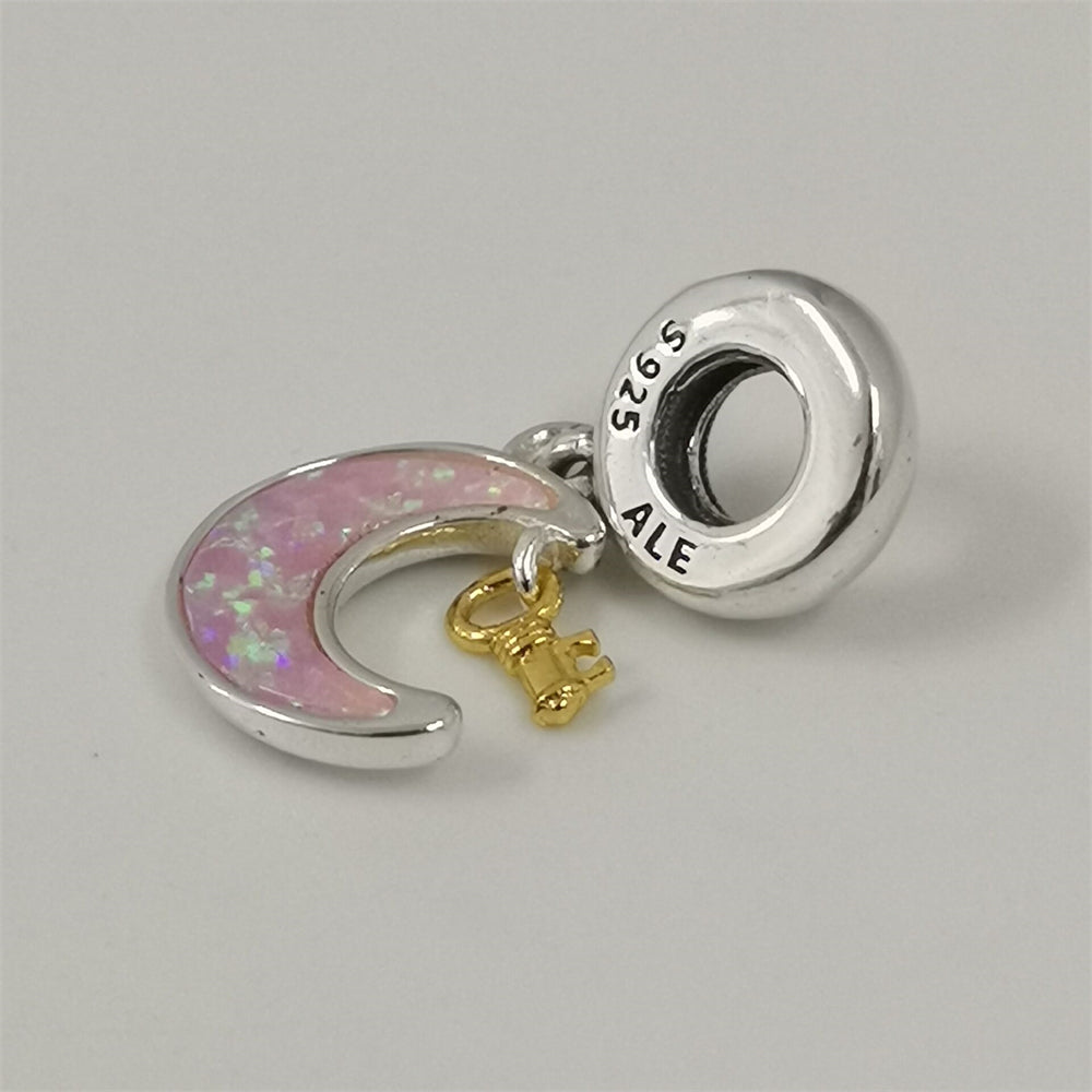 Pandora Two-tone Key & Moon Dangle Charm
