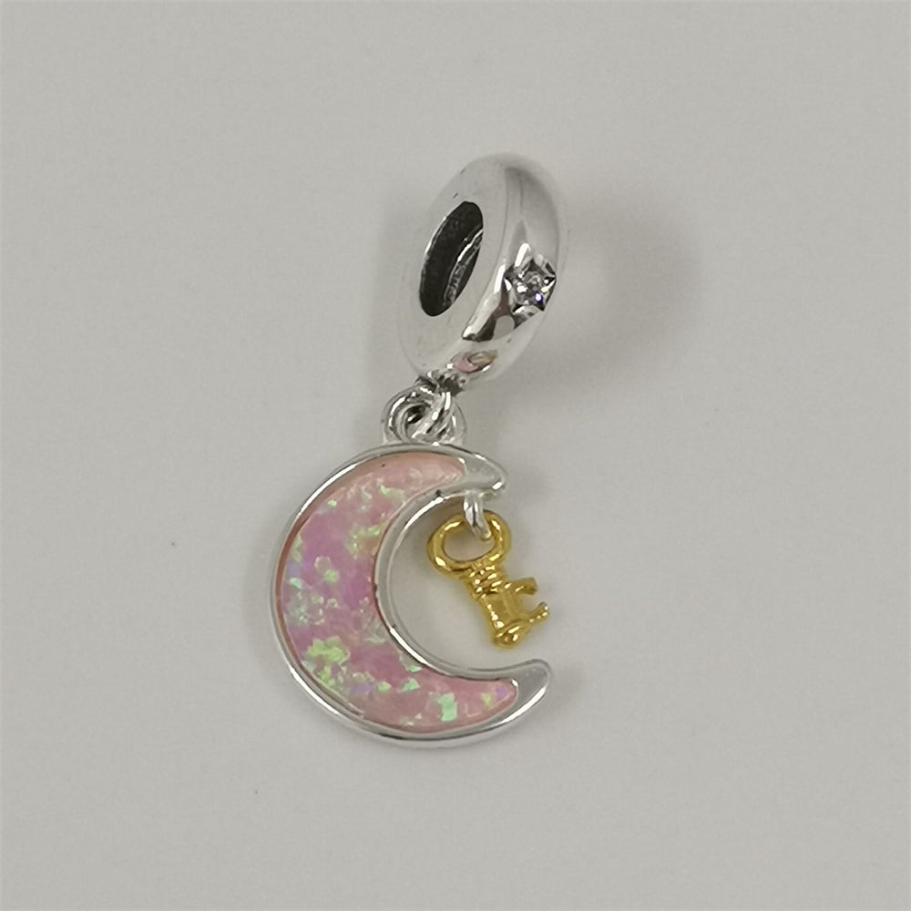 Pandora Two-tone Key & Moon Dangle Charm