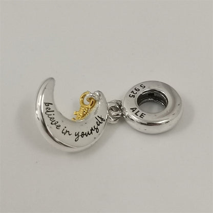 Pandora Two-tone Key & Moon Dangle Charm