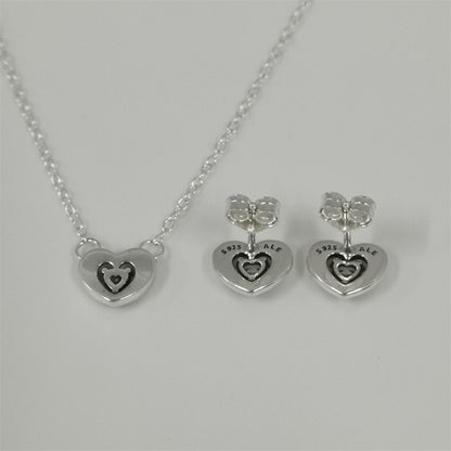 Pandora Radiant Heart & Floating Stone Pendant Collier Jewelry Set – 45cm