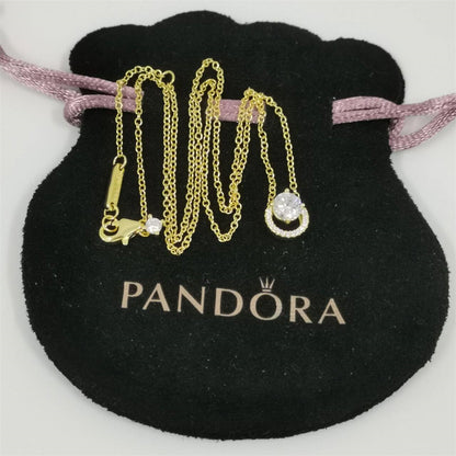 Pandora Sparkling Round Halo Pendant Collier Necklace – 45cm