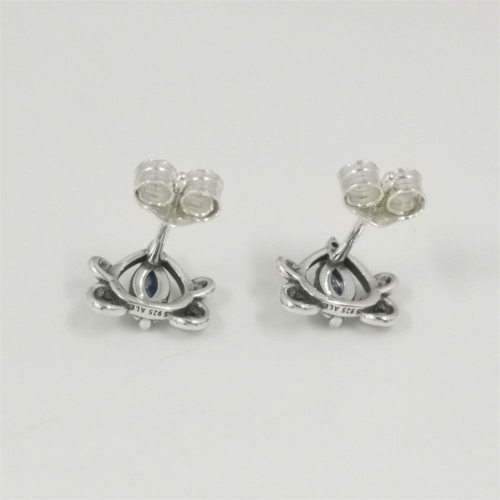 925 Sterling Silver Heart Earrings Black Pink Red Elegant Jewelry Gift