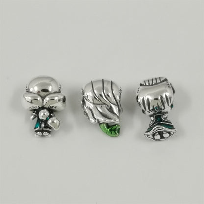 Cartoon Couple Charm Beads 925 Silver Fit Original Snake Chain Bracelet