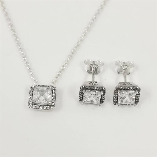 Pandora Always Close Heart Pendant Necklace & Stud Earring Set – 45cm