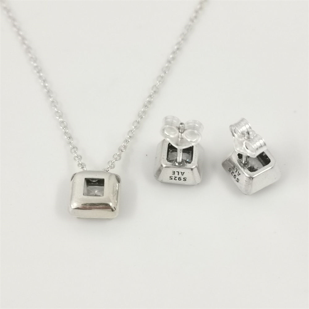 Pandora Always Close Heart Pendant Necklace & Stud Earring Set – 45cm