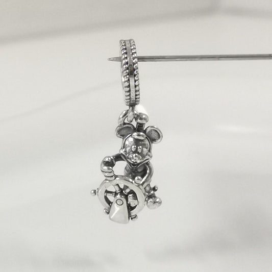 925 Sterling Silver Cartoon Character Beaded Chain Charm for DIY Bracelets