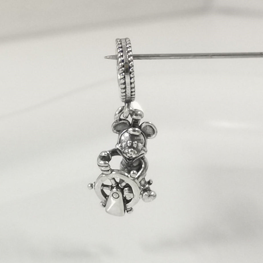 925 Sterling Silver Cartoon Character Beaded Chain Charm for DIY Bracelets